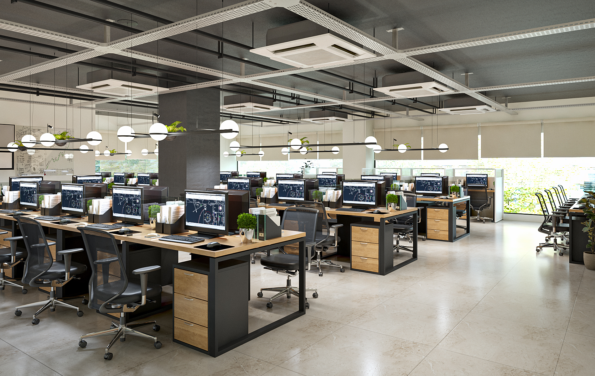 Modern ergonomic workstation with desk, chair, and storage units – Iconic Furniture Ltd, Dhaka