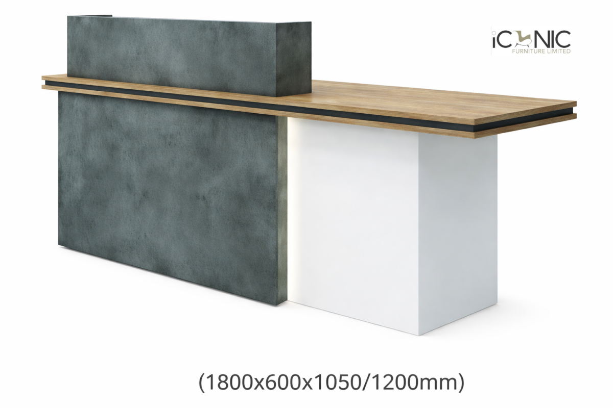 Modern reception desk design with sleek contemporary style