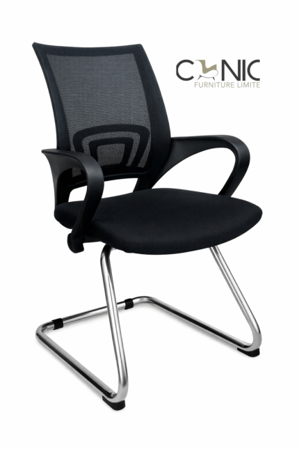 office mesh visitor chair metal frame