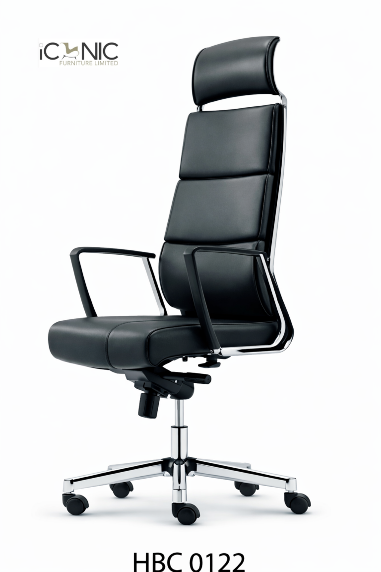 Corporate black director chair with MS frame and wheels