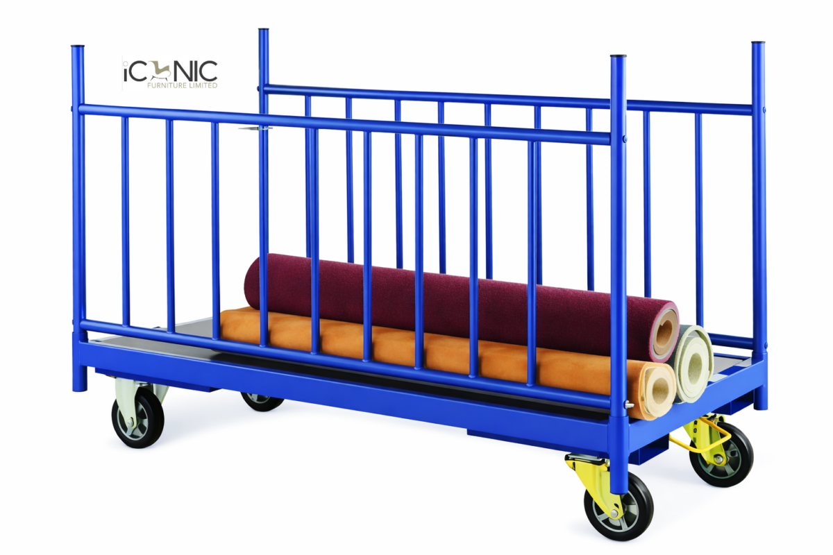 Fabric roll trolley for textile and garments factory use