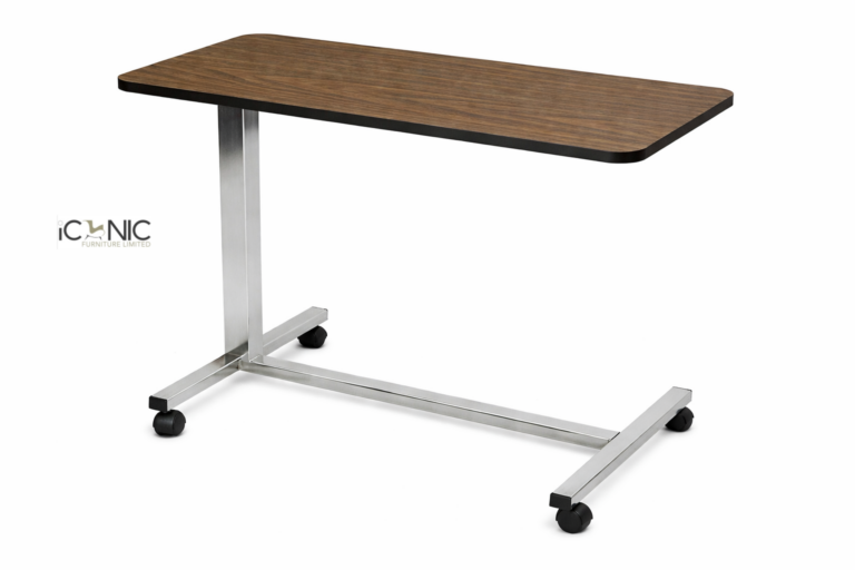 Over bed table for hospital patient meals and work