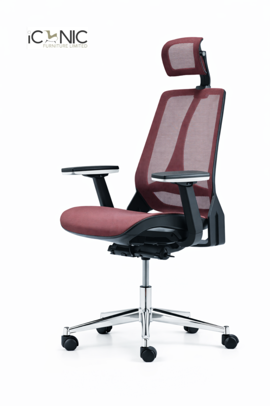 Black mesh director chair with MS frame and wheels for office use