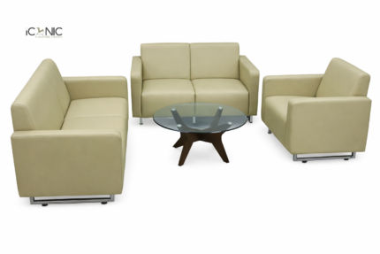 Modern beige living room sofa set for elegant interior design