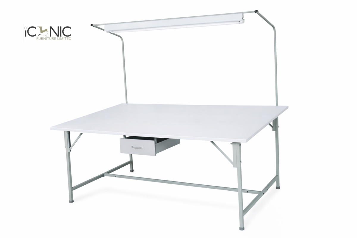 Modern quality control table with sleek industrial design by Iconic Furniture