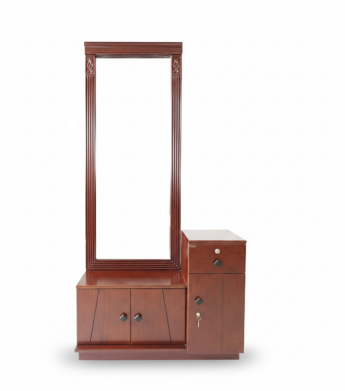 Classic Wooden Dressing Table with Mirror & Storage