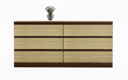 Modern wooden 6 drawer dresser cabinet for bedroom and home storage in Bangladesh