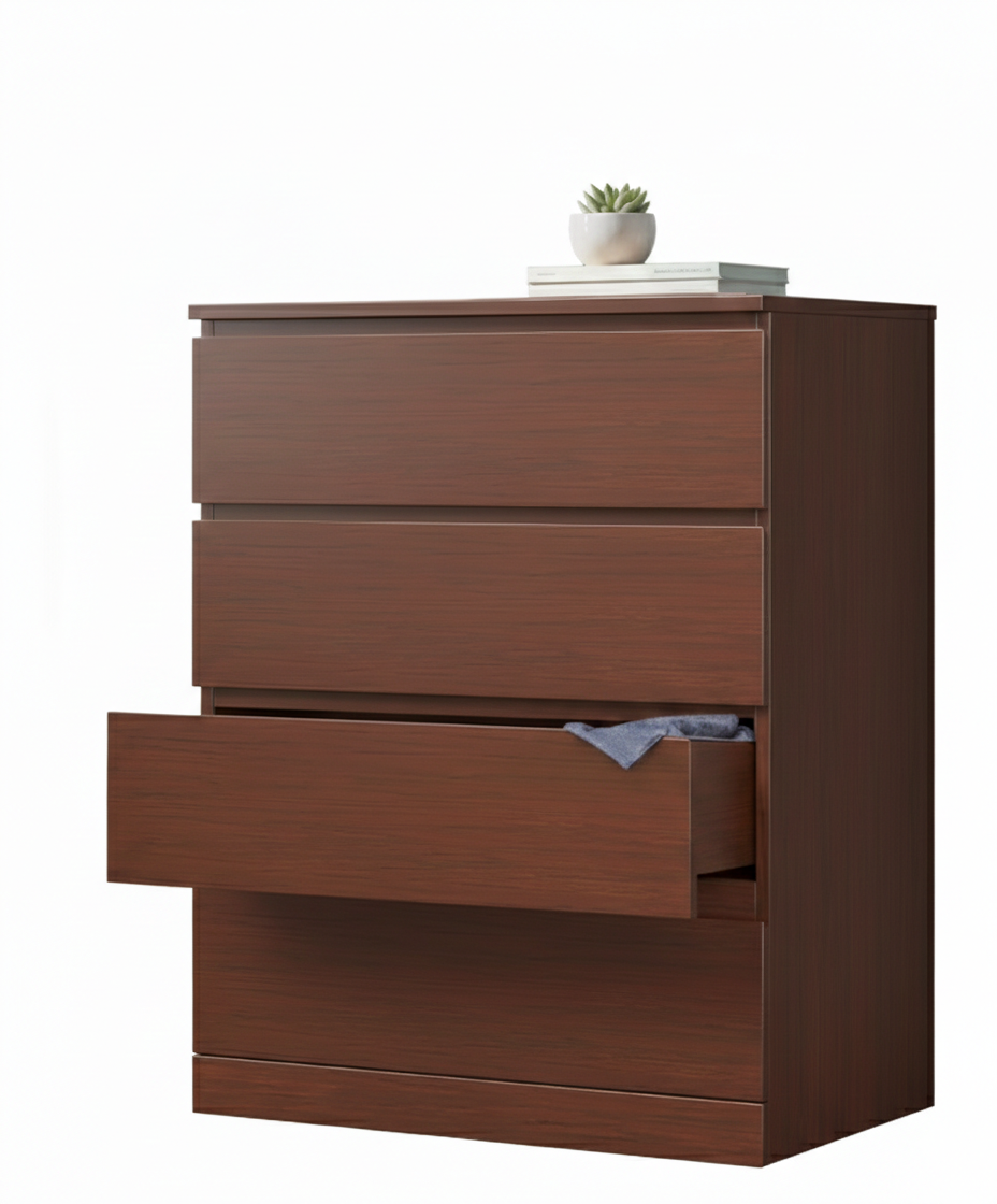 Modern Wooden 4 Drawer Chest Cabinet – Iconic Furniture Limited Modern wooden 4 drawer chest cabinet with spacious storage design in Bangladesh