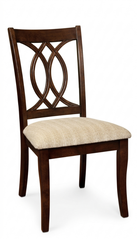 Classic wooden dining chair with soft upholstered seat for modern dining room