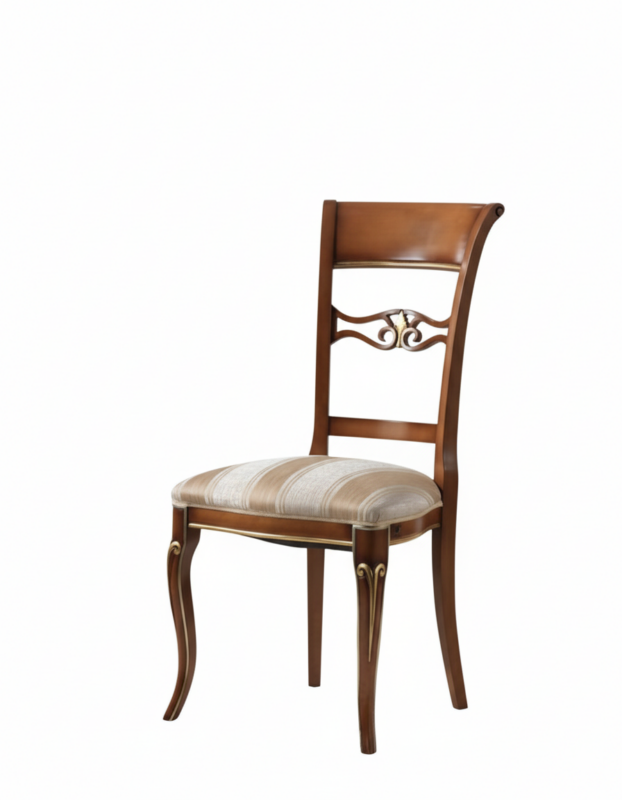 Modern wooden dining chair with upholstered cushion seat for dining room furniture