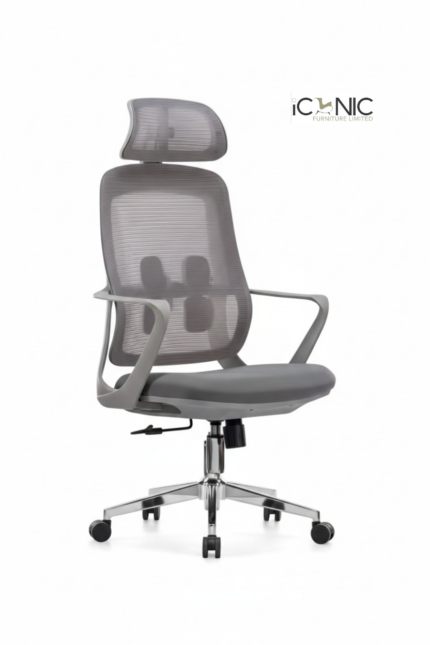 Imported ergonomic mesh office chair with headrest and lumbar support for office use in Bangladesh